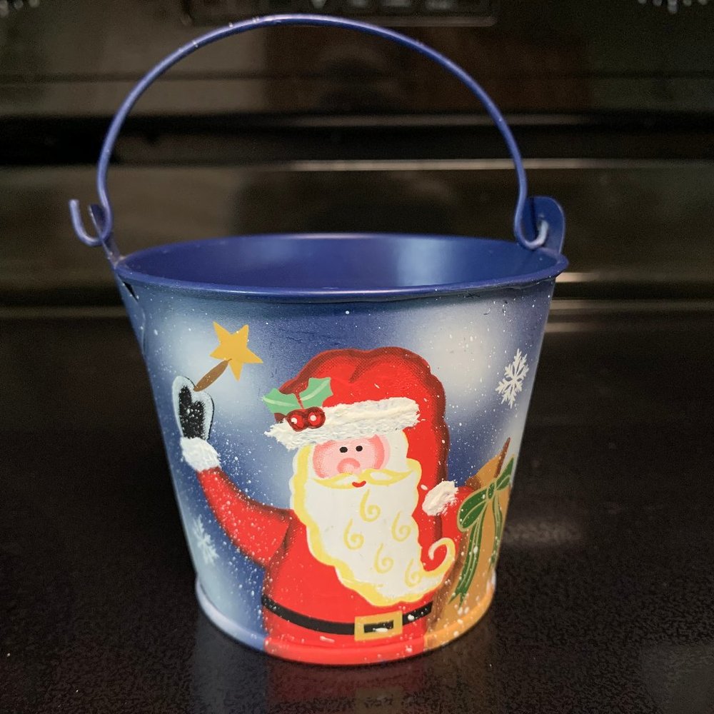 Small metal Santa pail